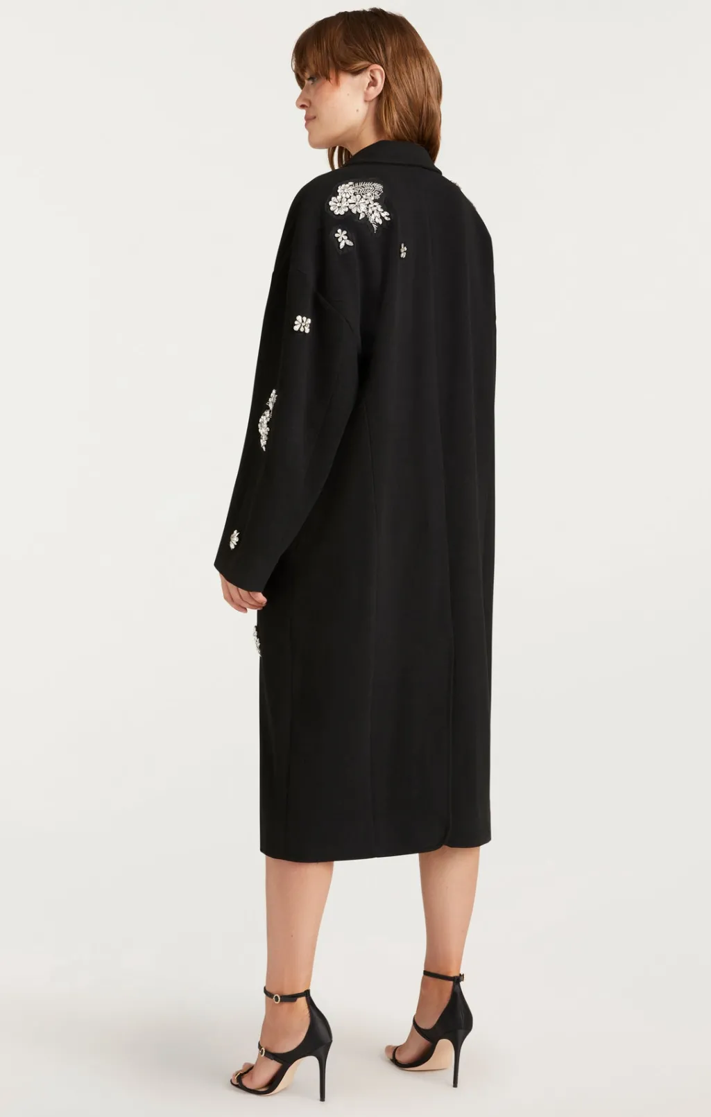 Cinq à Sept Crystal Ivy Gravis Coat Black New
