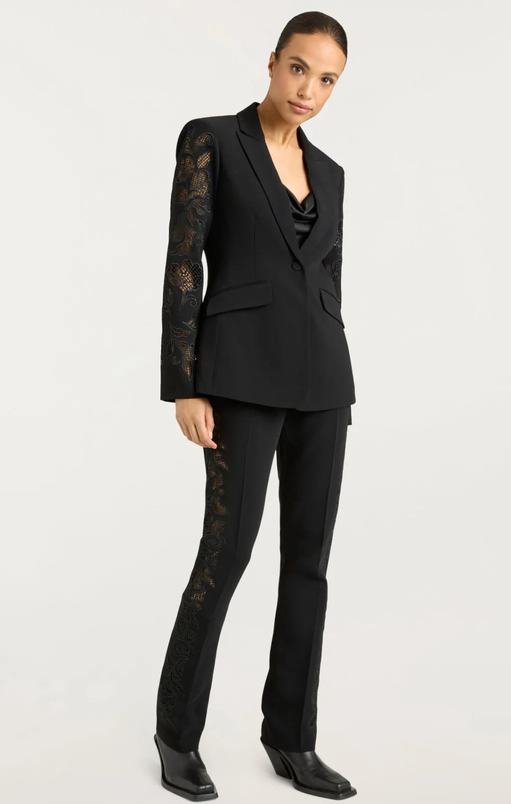 Cinq à Sept Cutout Paisley Embellished Cheyenne Blazer Black Sale
