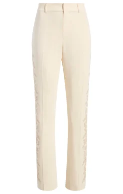Cinq à Sept Cutout Paisley Embellished Kerry Pant Gardenia Online