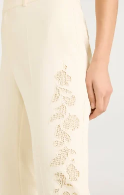 Cinq à Sept Cutout Paisley Embellished Kerry Pant Gardenia Online