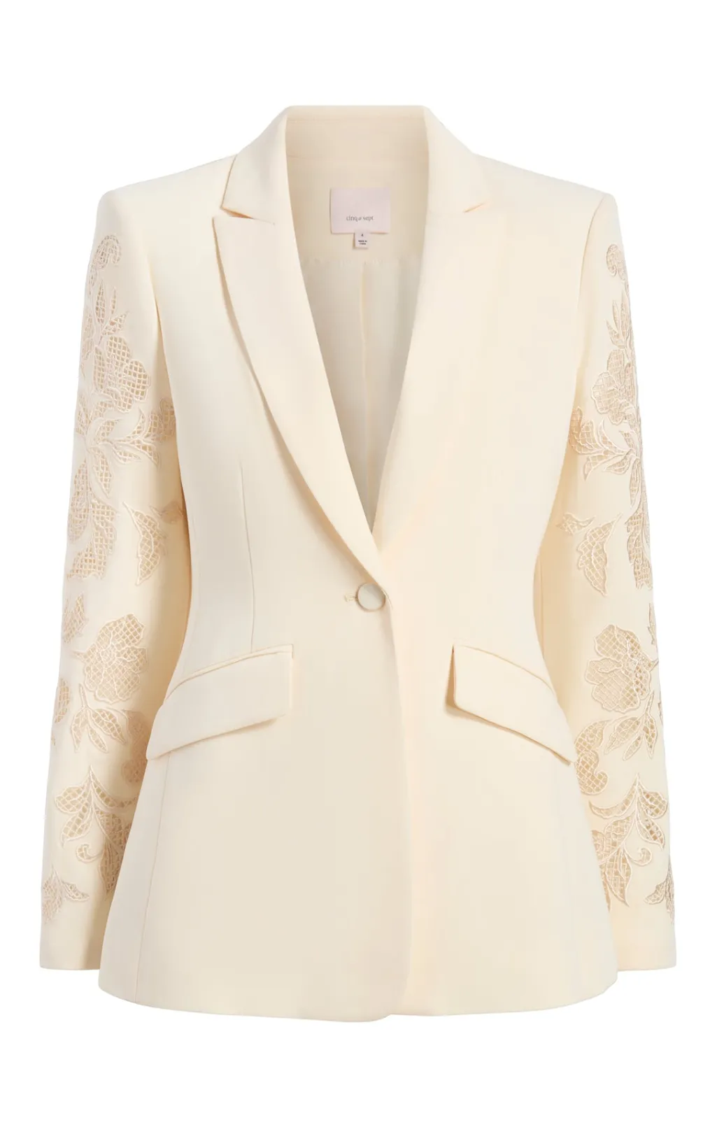 Cinq à Sept Cutout Paisley Embellished Cheyenne Blazer Gardenia New