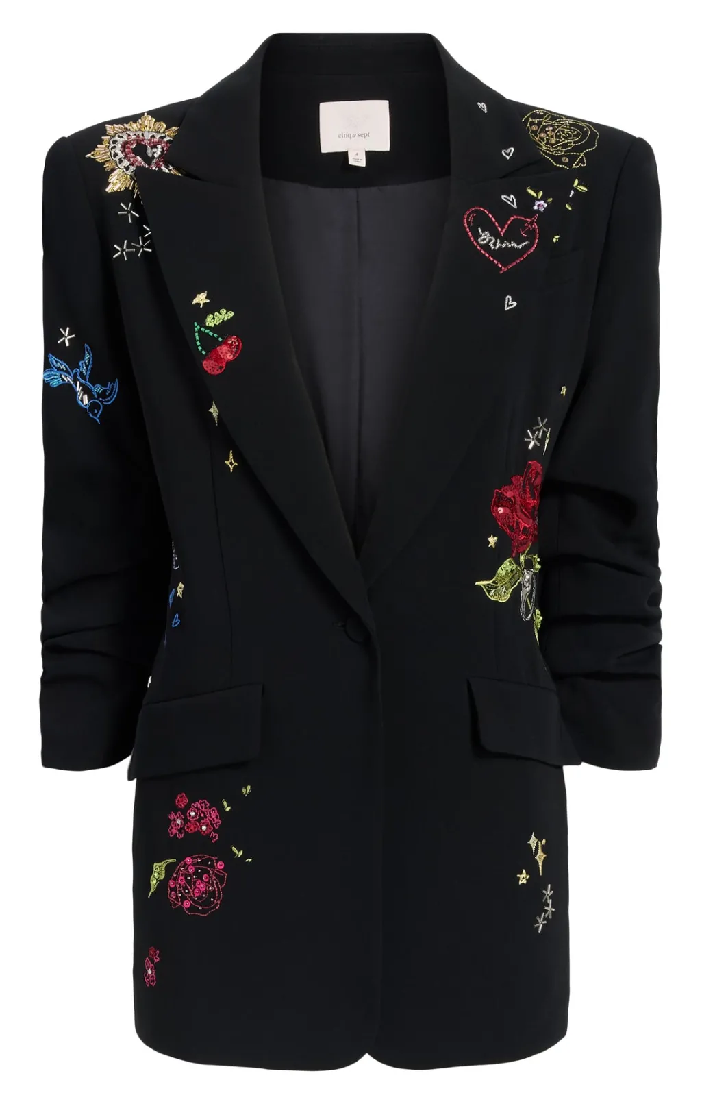 Cinq à Sept Daydream Doodles Embellished Kelsa Blazer BlackMulti Clearance
