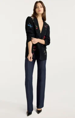 Cinq à Sept Daydream Doodles Embellished Kelsa Blazer BlackMulti Clearance