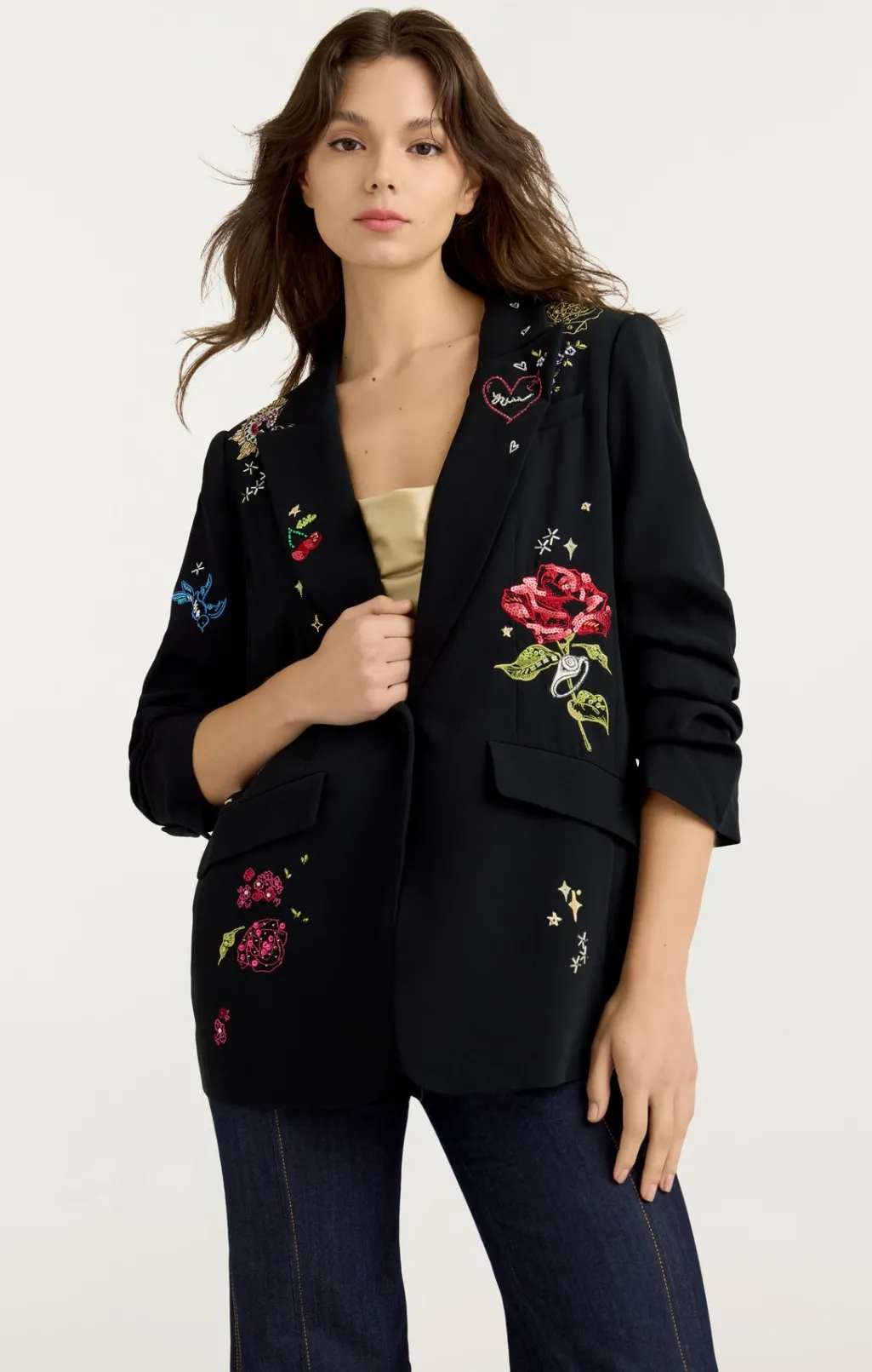 Cinq à Sept Daydream Doodles Embellished Kelsa Blazer BlackMulti Clearance