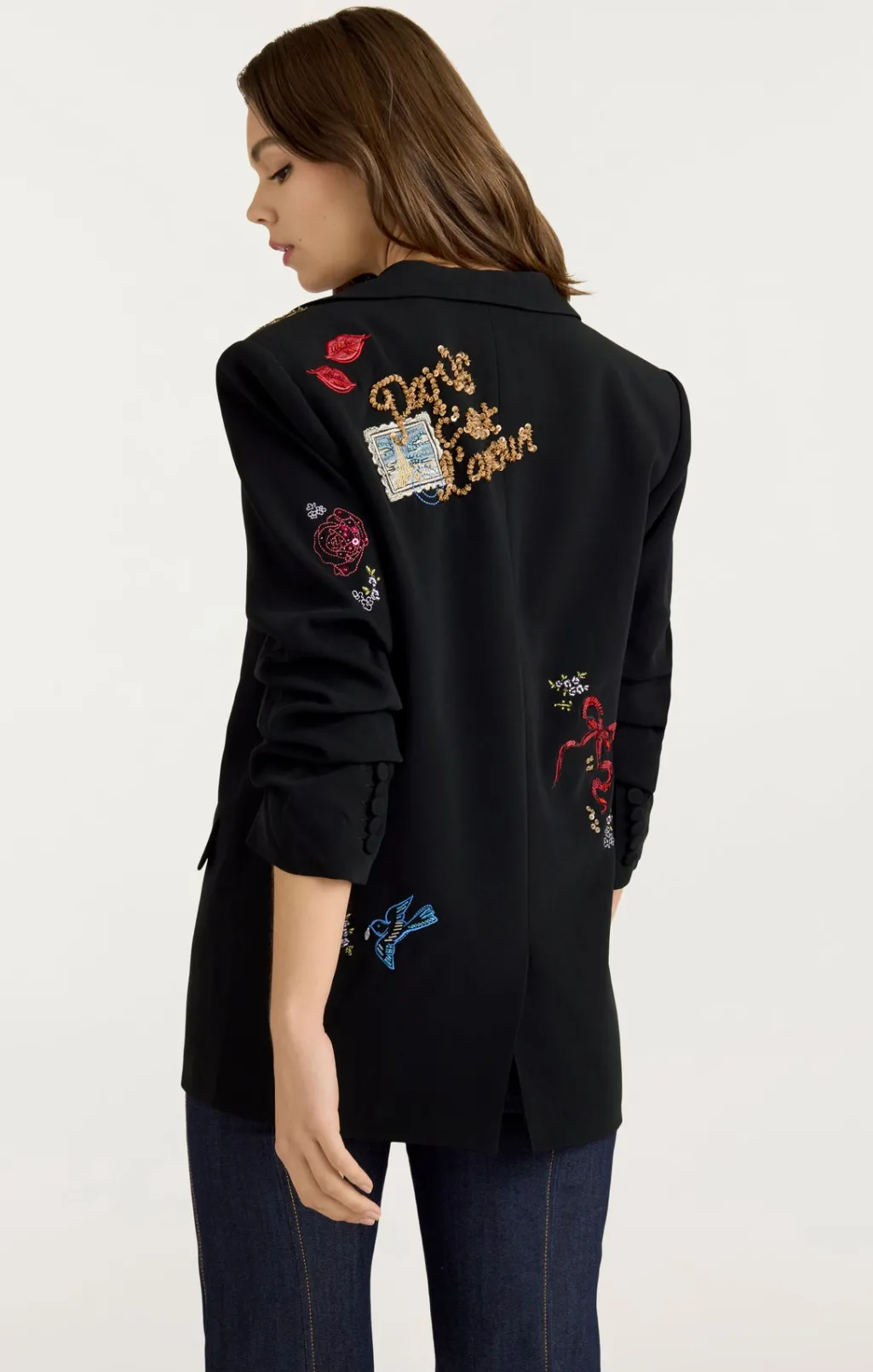 Cinq à Sept Daydream Doodles Embellished Kelsa Blazer BlackMulti Clearance