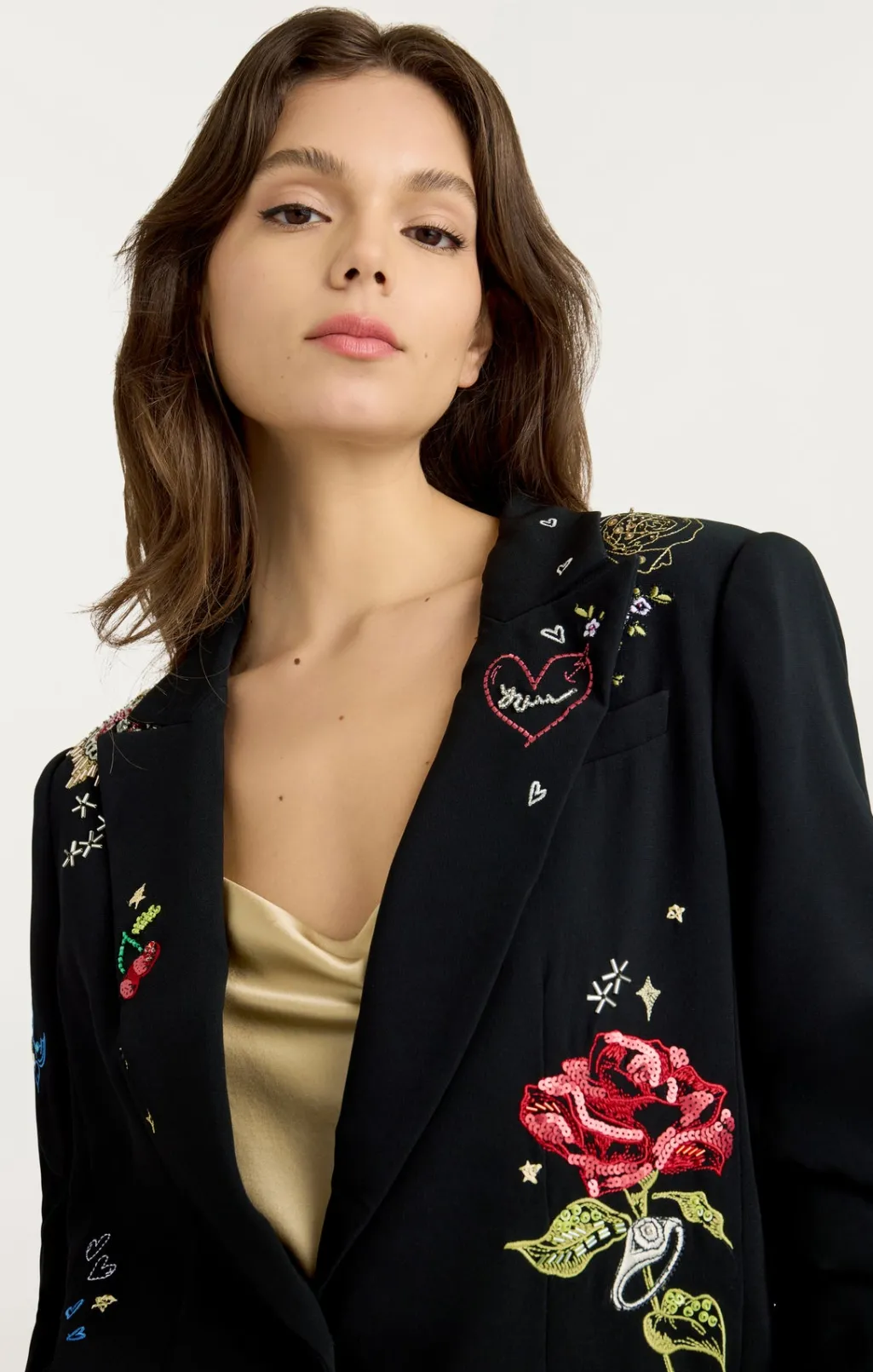 Cinq à Sept Daydream Doodles Embellished Kelsa Blazer BlackMulti Clearance