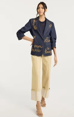 Cinq à Sept Denim Lamour Khloe Blazer Indigo Sale