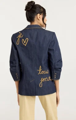 Cinq à Sept Denim Lamour Khloe Blazer Indigo Sale