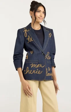 Cinq à Sept Denim Lamour Khloe Blazer Indigo Sale