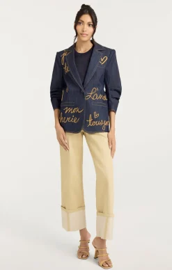Cinq à Sept Denim Lamour Khloe Blazer Indigo Sale