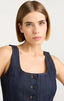 Cinq à Sept Denim Rowena Top Indigo New