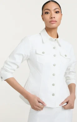 Cinq à Sept Denim Scrunched Canyon Jacket White Online