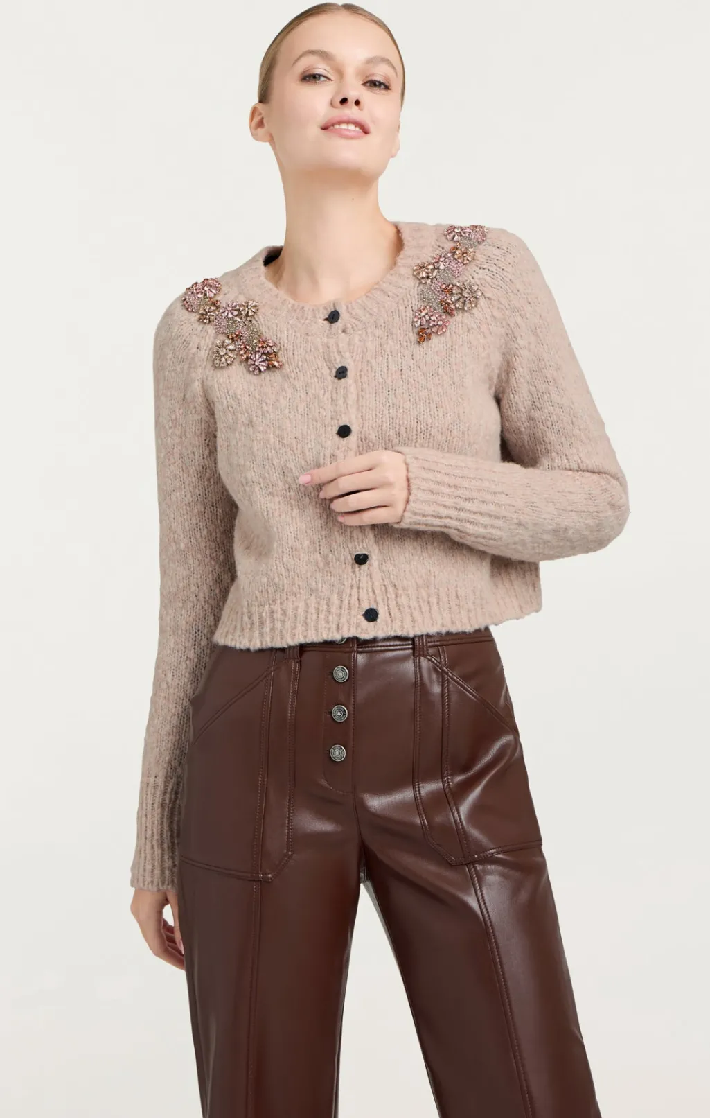 Cinq à Sept Diamond Daisies Millie Cardigan Oyster Online