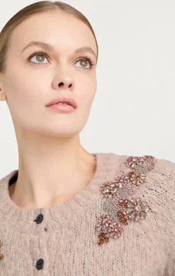 Cinq à Sept Diamond Daisies Millie Cardigan Oyster Online