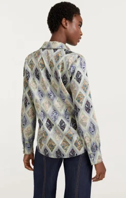 Cinq à Sept Diamond Sea Blanche Top CeladonMulti Discount