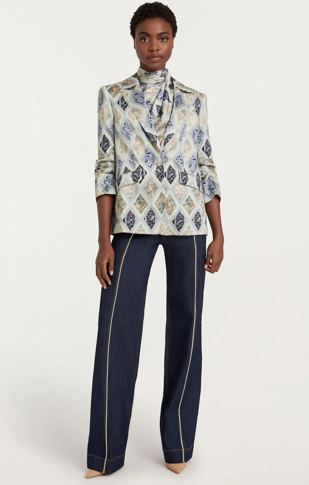 Cinq à Sept Diamond Sea Kylie Blazer CeladonMulti Sale