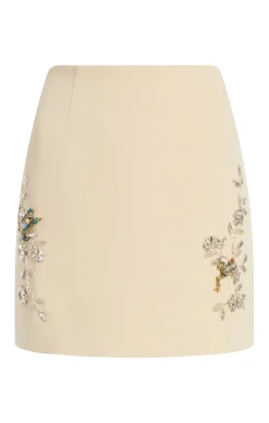 Cinq à Sept Diamond Vines Doris Skirt Khaki/silver Sale