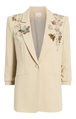 Cinq à Sept Diamond Vines Khloe Blazer Khaki/Silver Online