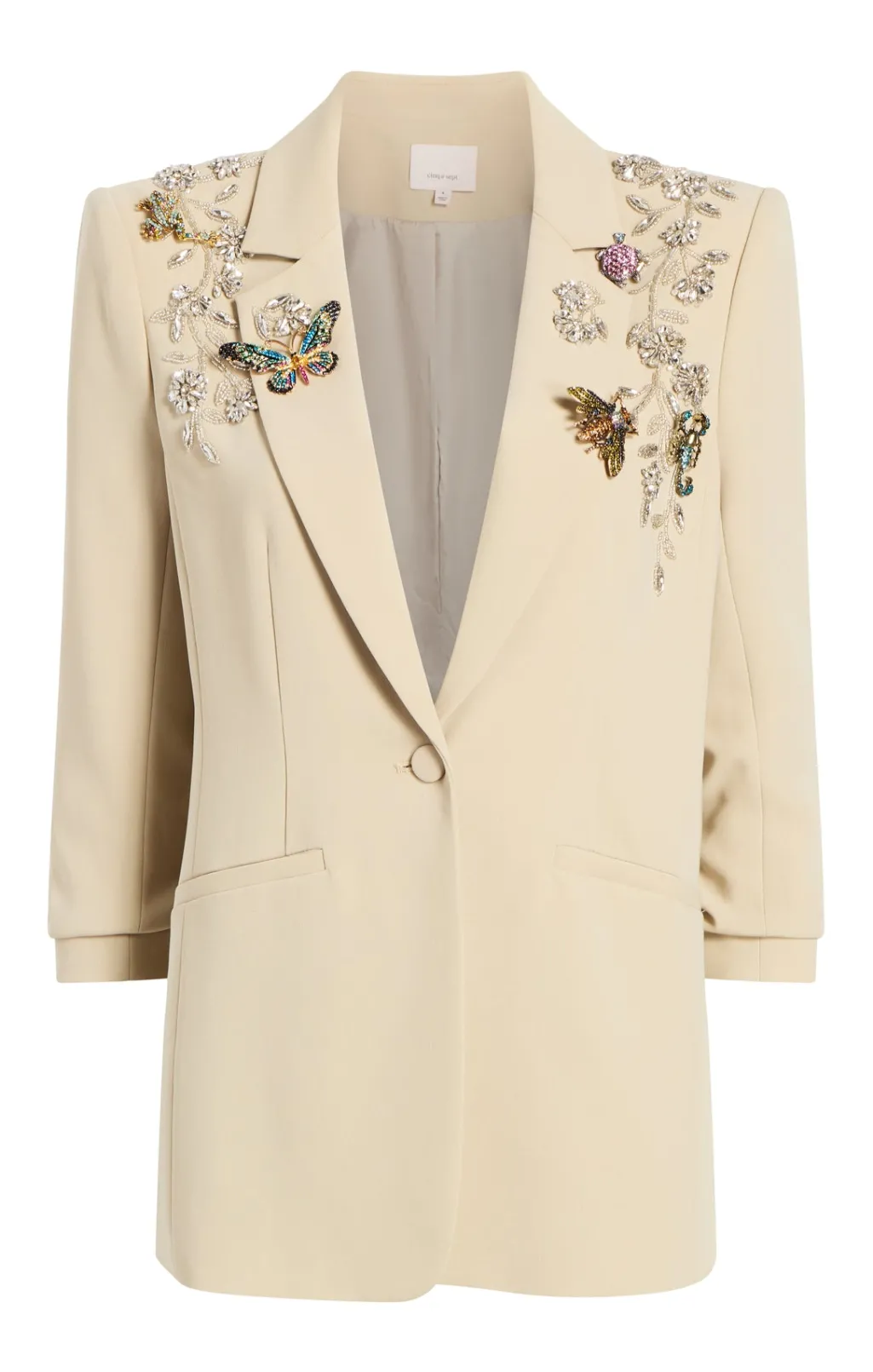 Cinq à Sept Diamond Vines Khloe Blazer Khaki/Silver Online