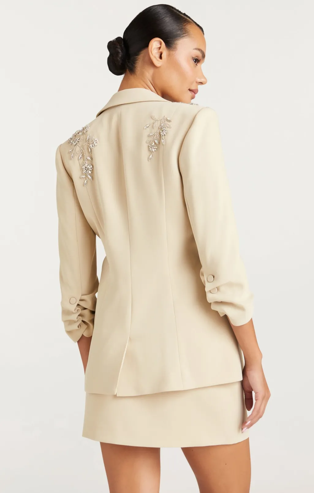 Cinq à Sept Diamond Vines Khloe Blazer Khaki/Silver Online