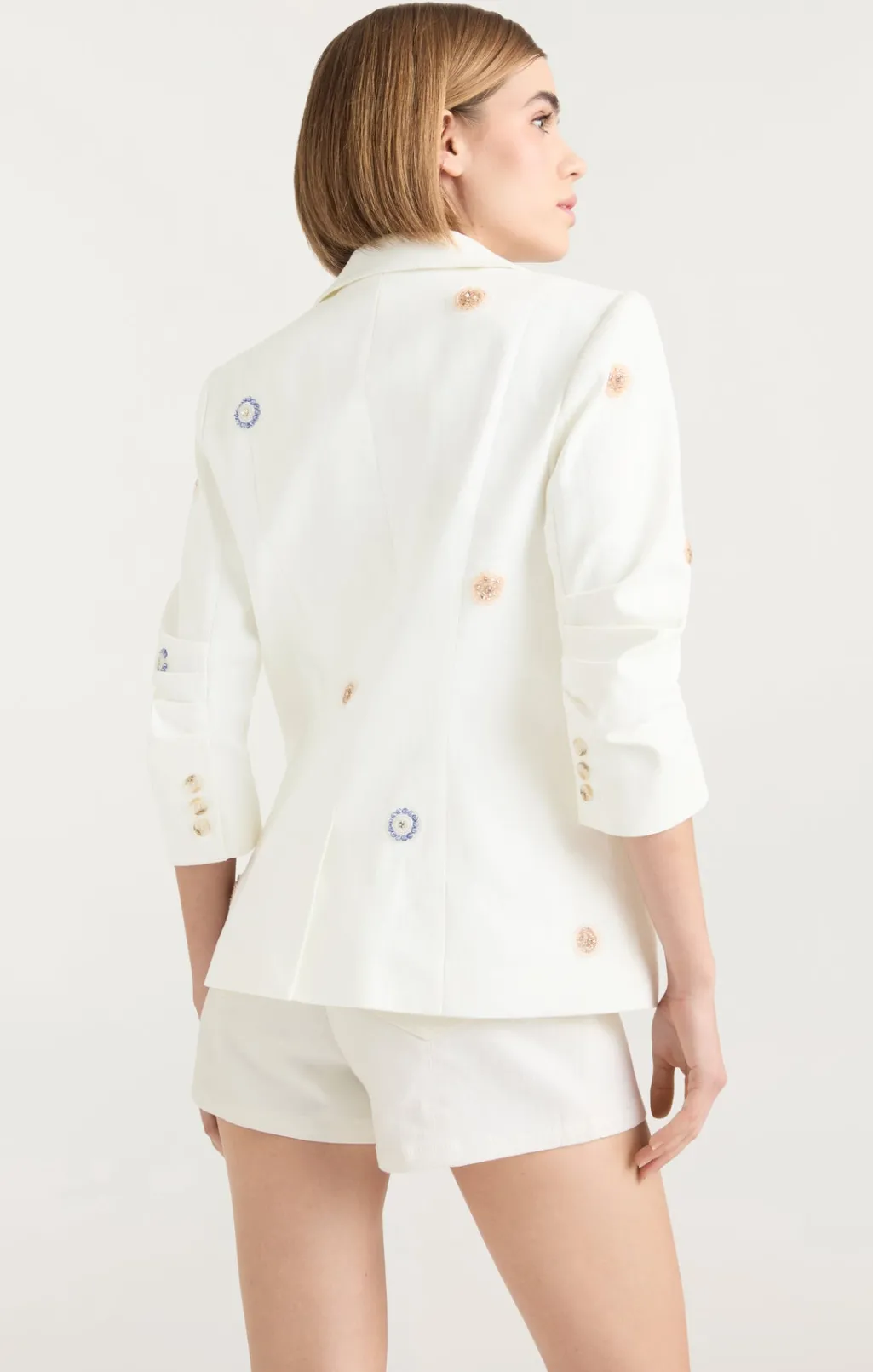 Cinq à Sept Ditsy Dots Denim Khloe Blazer White Online