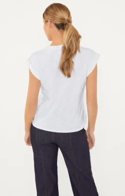 Cinq à Sept Ditsy Floral Vneck Bella Tee WhiteMulti Discount