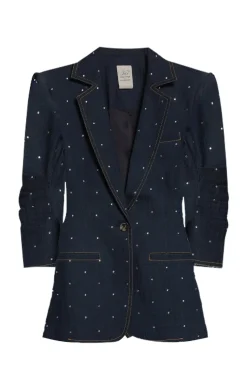 Cinq à Sept Ditsy Rhinestone Khloe Blazer Indigo Clearance