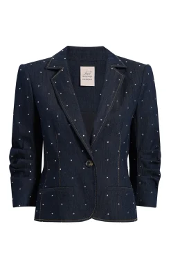 Cinq à Sept Ditsy Rhinestone Le Petit Khloe Blazer Indigo
