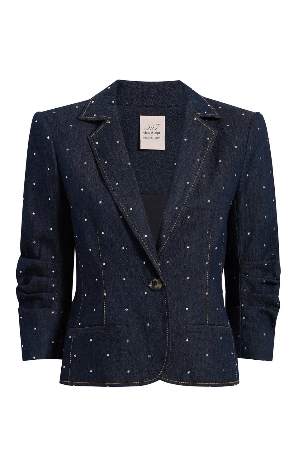 Cinq à Sept Ditsy Rhinestone Le Petit Khloe Blazer Indigo
