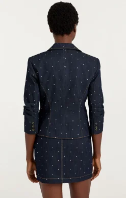 Cinq à Sept Ditsy Rhinestone Le Petit Khloe Blazer Indigo