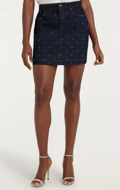 Cinq à Sept Ditsy Rhinestone Lynette Skirt Indigo Best