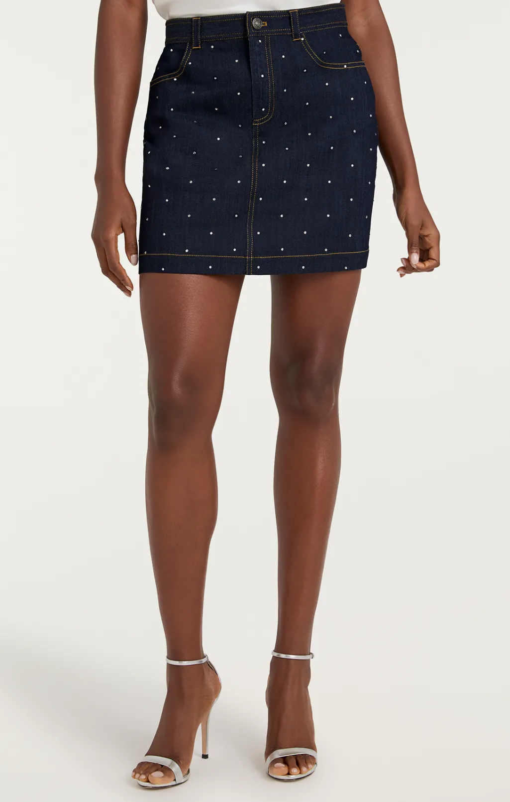 Cinq à Sept Ditsy Rhinestone Lynette Skirt Indigo Best