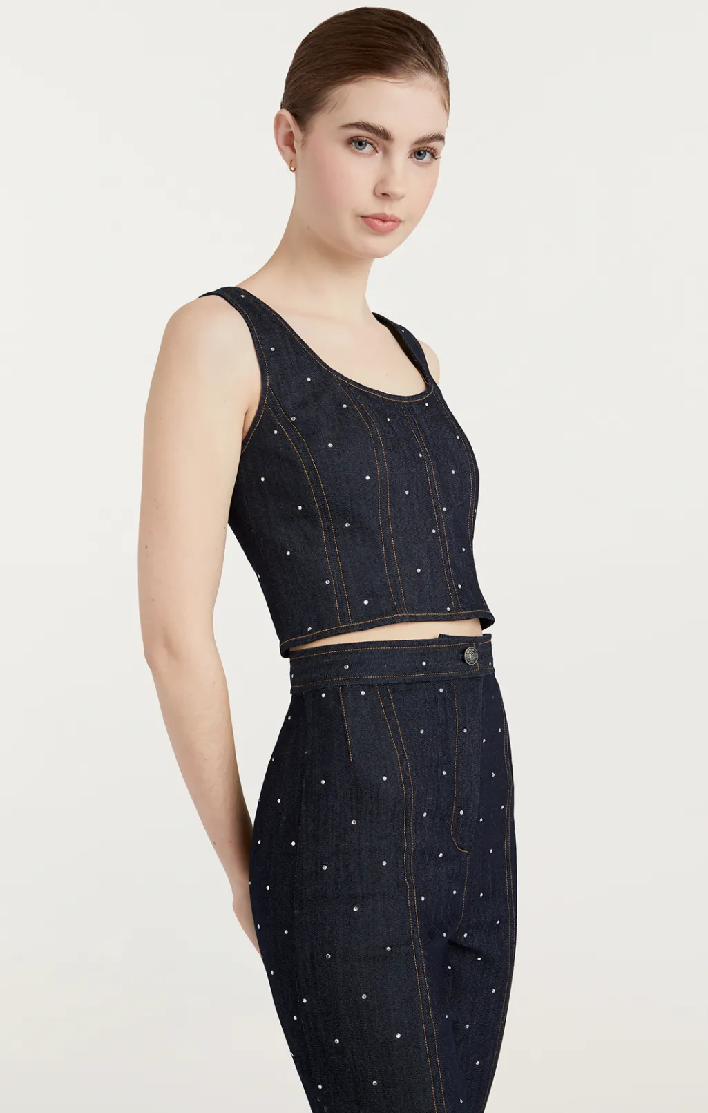 Cinq à Sept Ditsy Rhinestone Ora Bustier Indigo Online