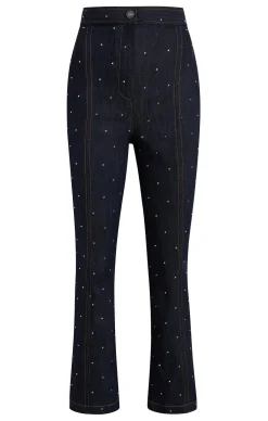 Cinq à Sept Ditsy Rhinestone Ora Pant Indigo New