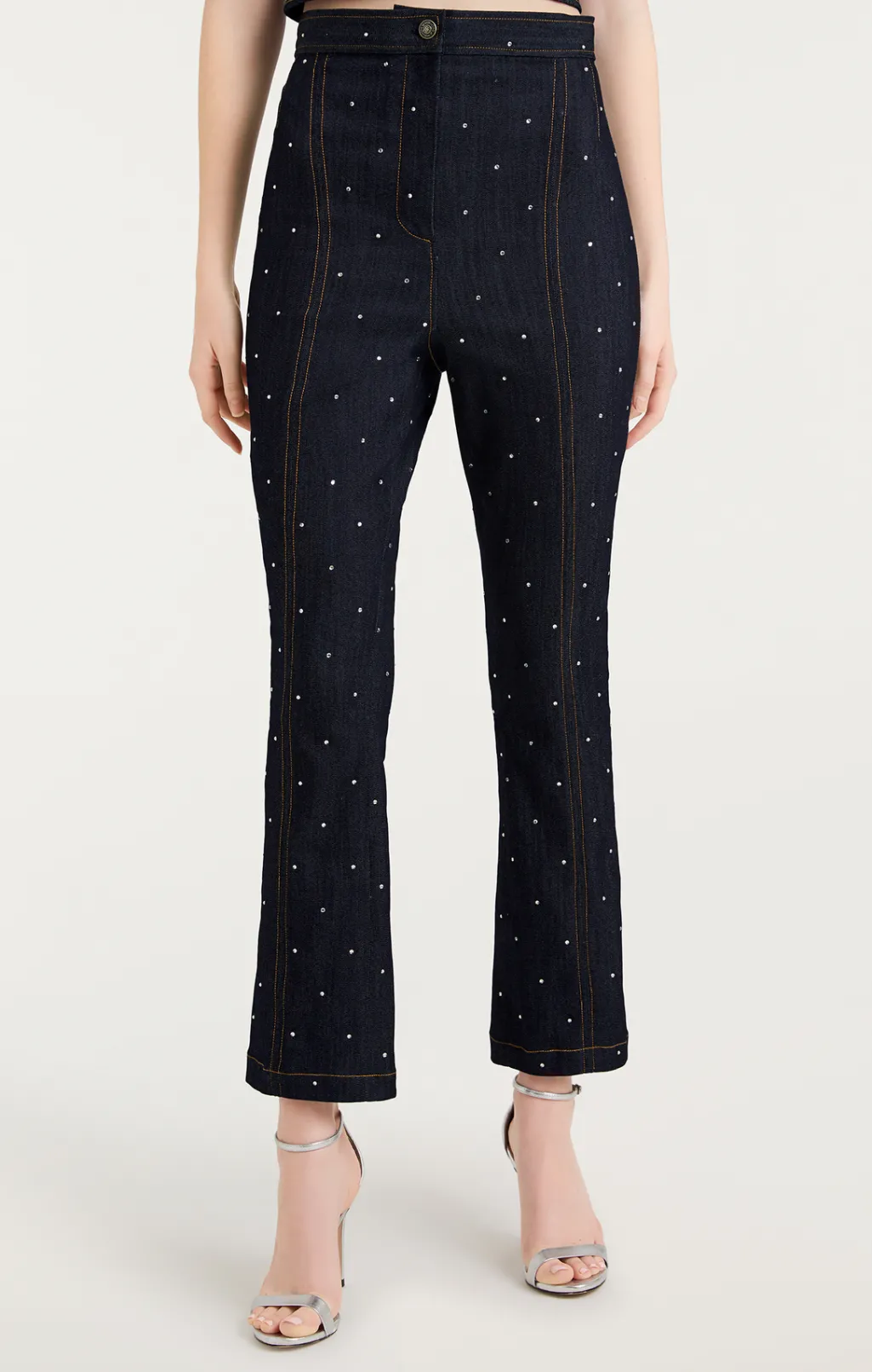 Cinq à Sept Ditsy Rhinestone Ora Pant Indigo New