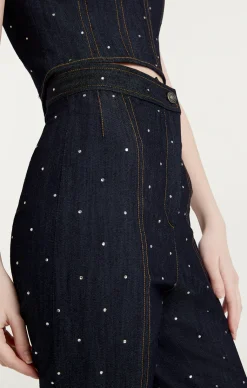 Cinq à Sept Ditsy Rhinestone Ora Pant Indigo New