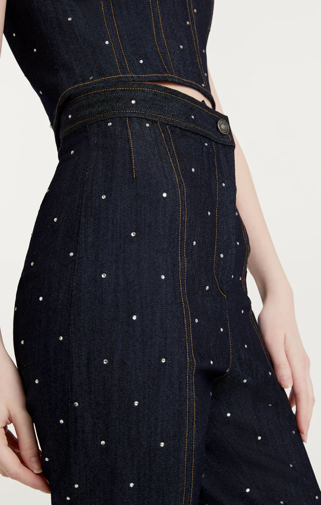 Cinq à Sept Ditsy Rhinestone Ora Pant Indigo New