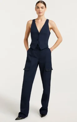 Cinq à Sept Embellished Ellery Top Navy/white Discount
