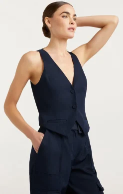 Cinq à Sept Embellished Ellery Top Navy/white Discount