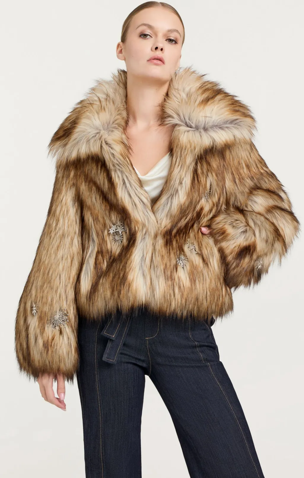 Cinq à Sept Embellished Short Tenley Coat Natural Best