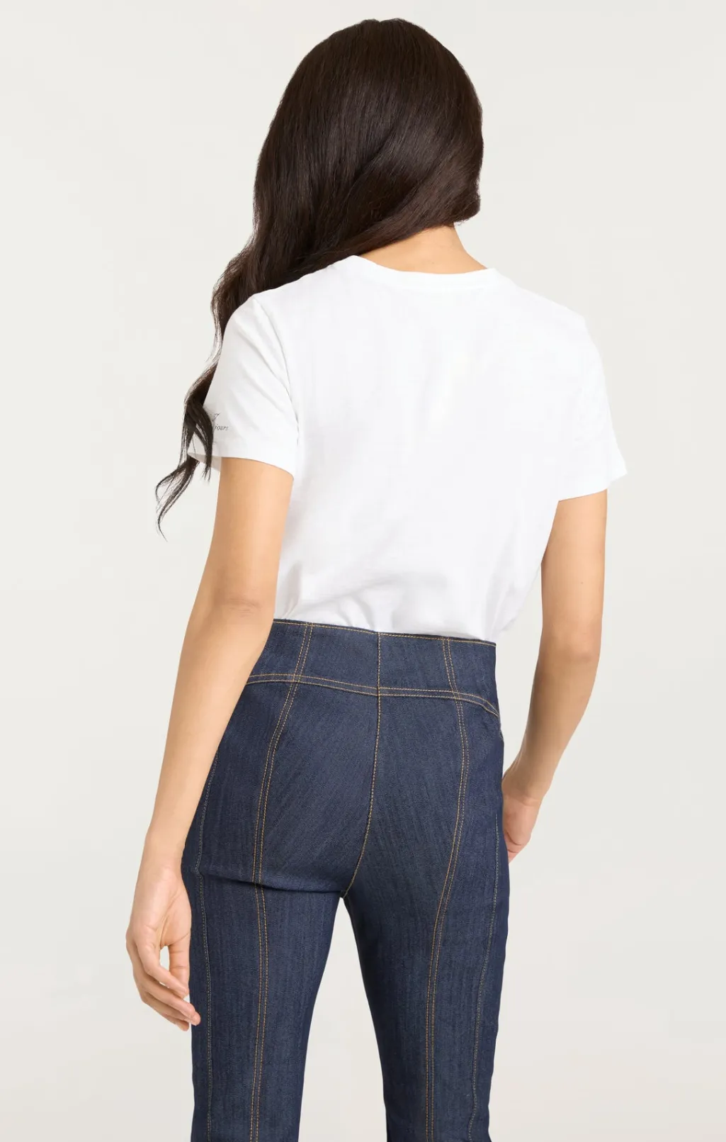 Cinq à Sept Embroidered Happy Tee White/Navy Discount