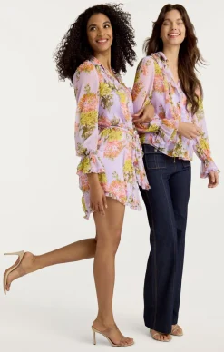 Cinq à Sept Faded Chrysanthemum Estelle Dress LilacMulti Hot