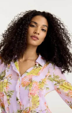 Cinq à Sept Faded Chrysanthemum Estelle Dress LilacMulti Hot