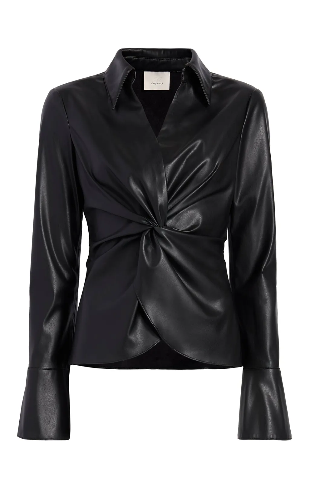 Cinq à Sept Faux Leather Mckenna Top Black Discount