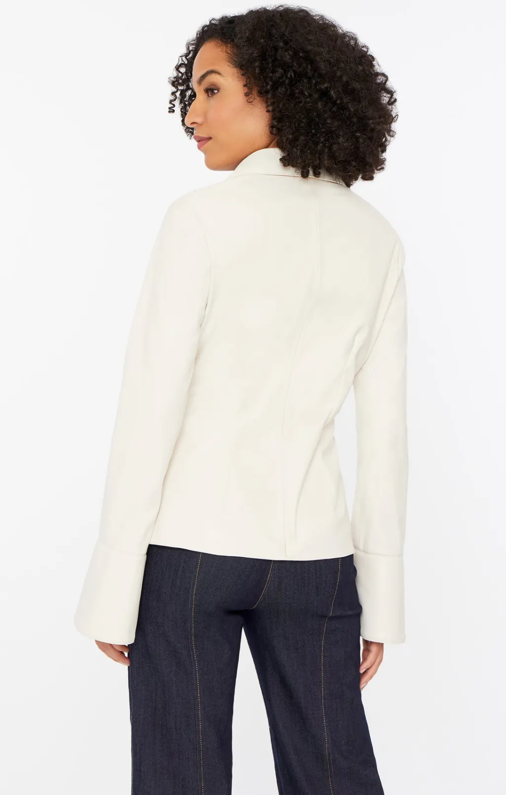Cinq à Sept Faux Leather Mckenna Top Ivory Discount