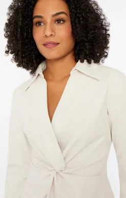 Cinq à Sept Faux Leather Mckenna Top Ivory Discount