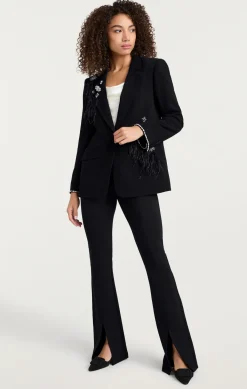 Cinq à Sept Feather Bouquet Jamila Blazer Black