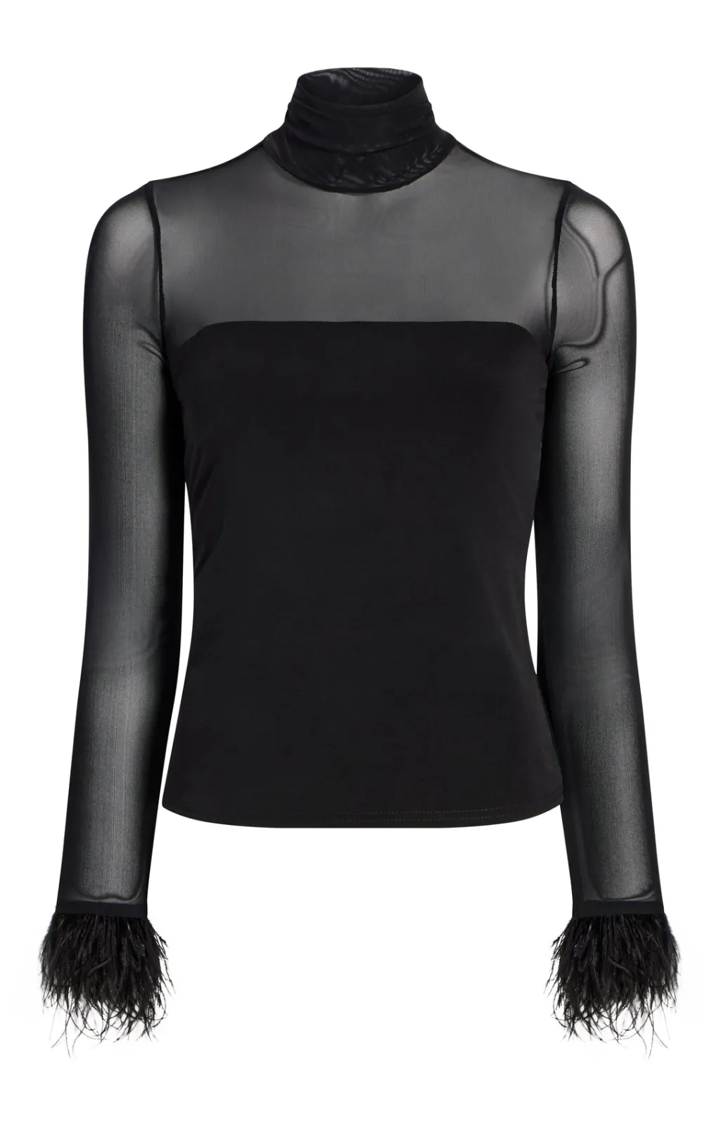 Cinq à Sept Feather Trim Shantel Top Black Online