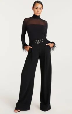 Cinq à Sept Feather Trim Shantel Top Black Online