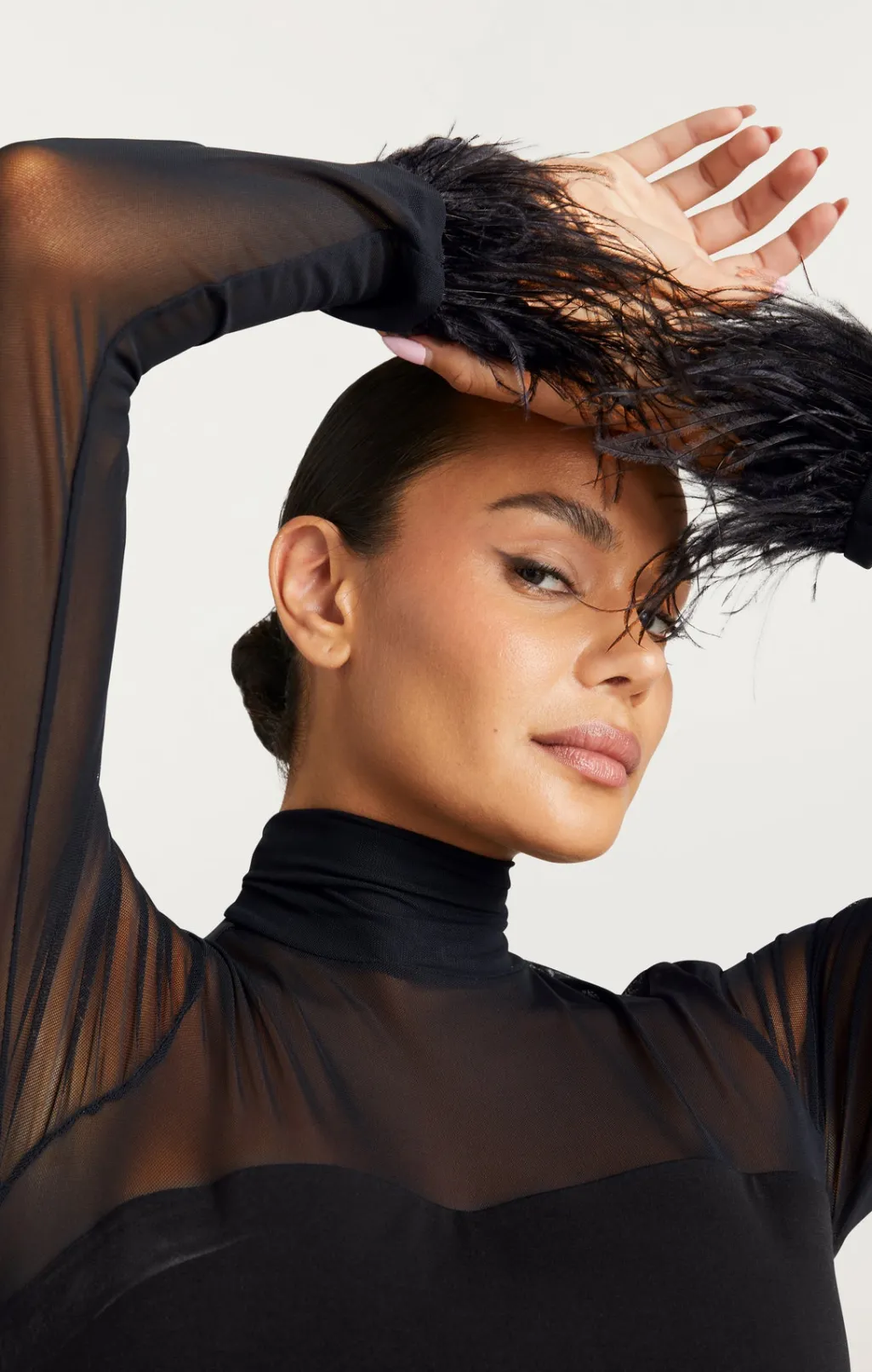 Cinq à Sept Feather Trim Shantel Top Black Online